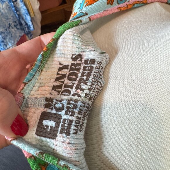 Big Bud Press Butterfly Bash Wrap Top Ribbed Tie v-neck stretchy - Picture 4 of 4